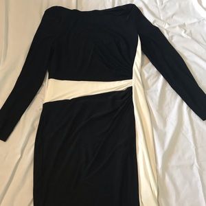 Black & white long sleeve cocktail dress